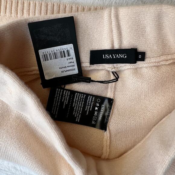 Lisa Yang Winnie Shorts 100% Cashmere Pearl Warm Cream Size 0 Extra Small NWT - Picture 5 of 15